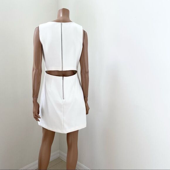 Theory White Emison Cutout Back Shift Mini Dress 6 - Picture 7 of 11